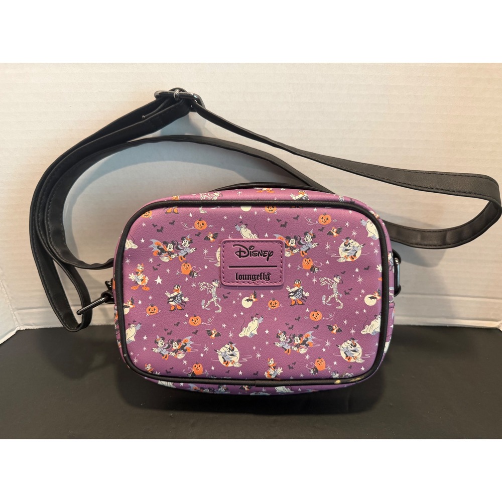 Disney Loungefly Halloween Mickey Minnie Purple Crossbody Bag